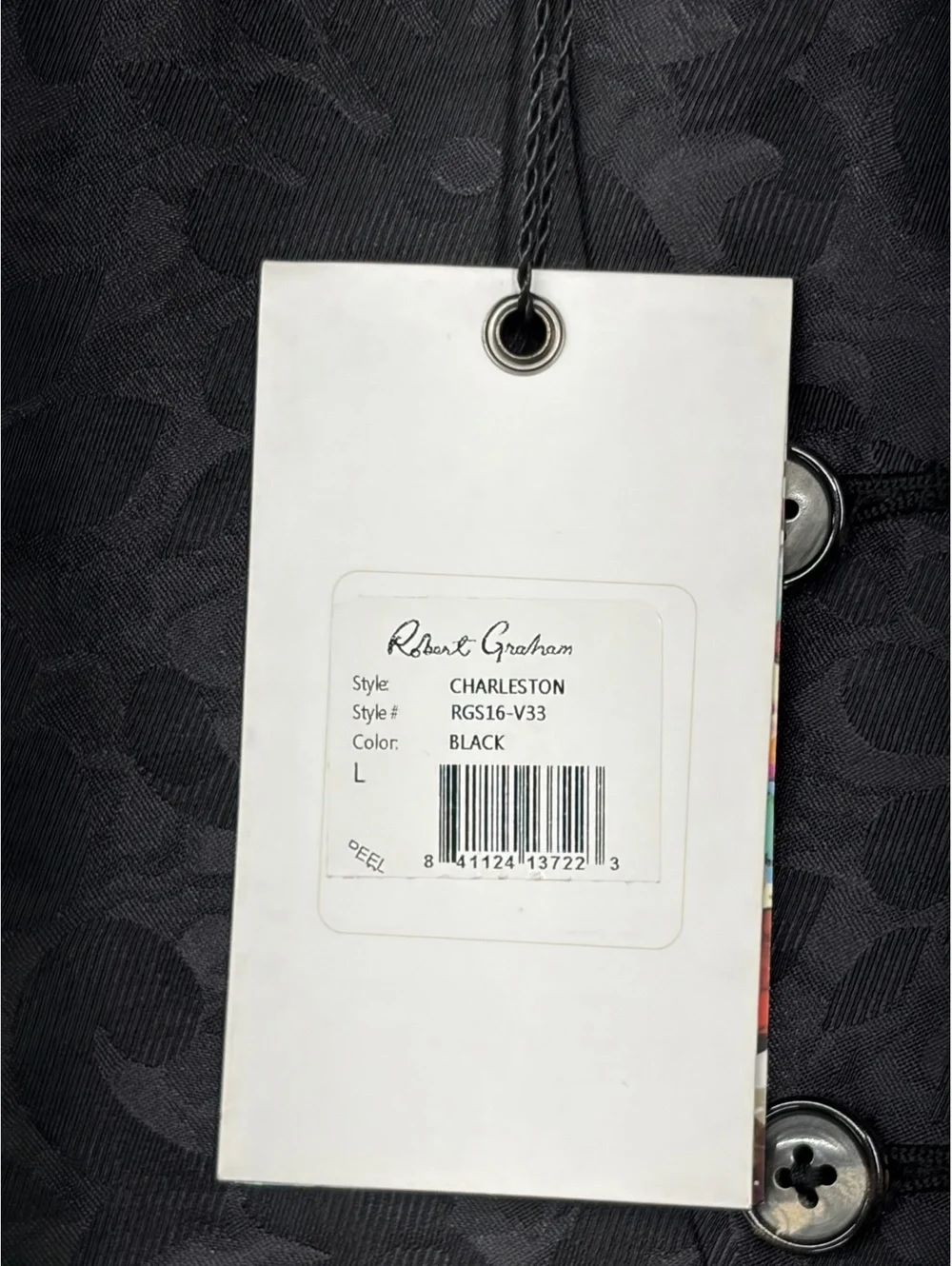 Robert Graham Charleston Black Suit with Vest Size L